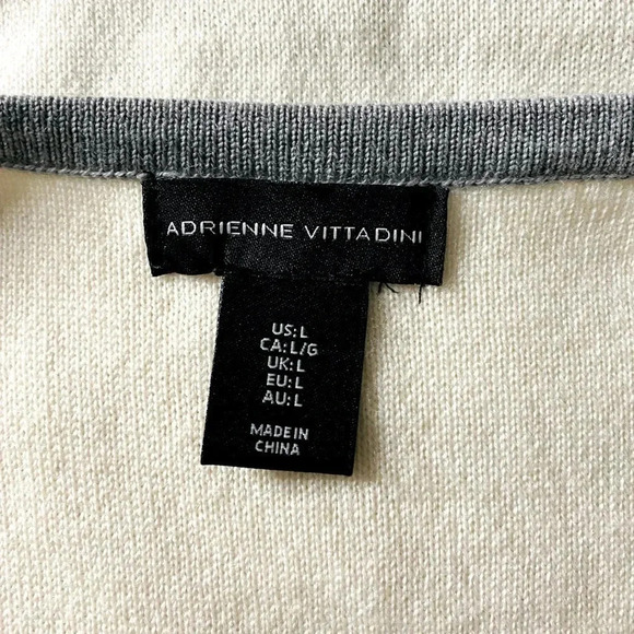ADRIENNE VITTADINI |Colorblock Stripe Wool Blend Open Front Knit Cardigan Size L - Picture 6 of 7